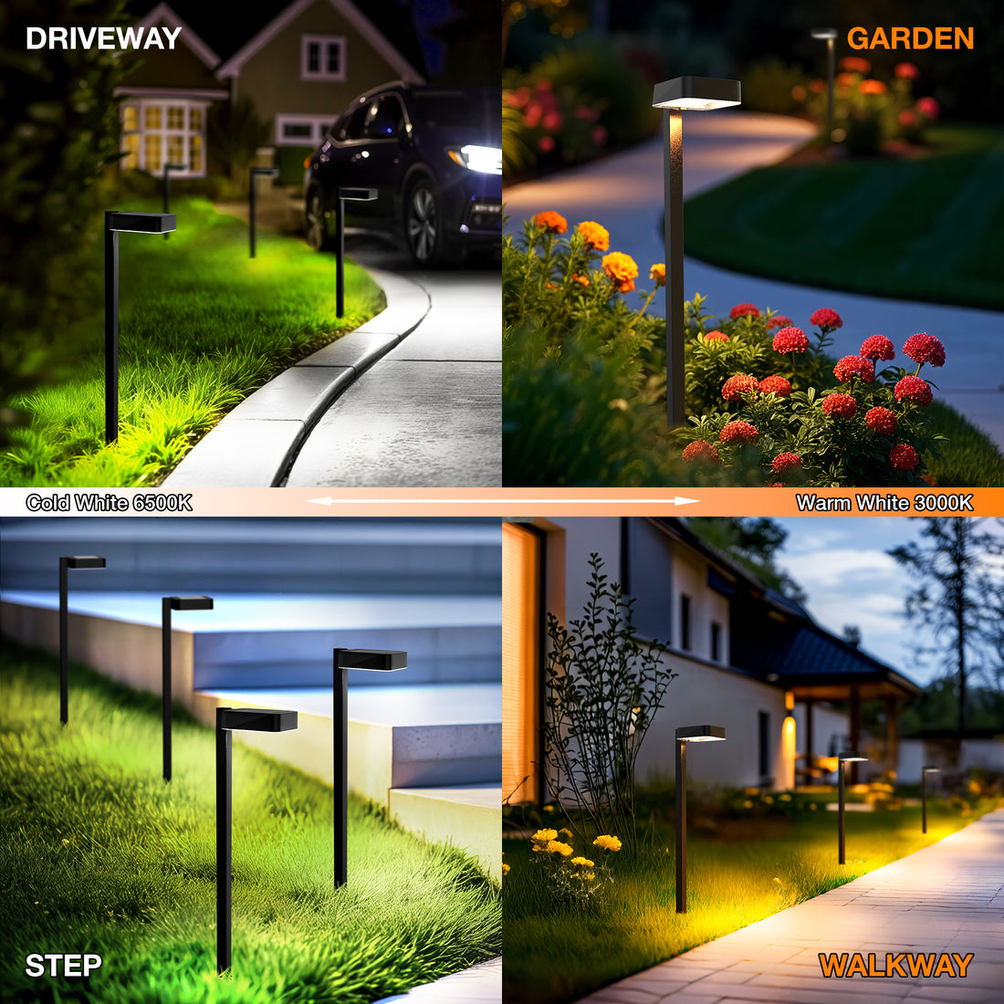 HMDecor Bright Solar Modern Pathway Lights