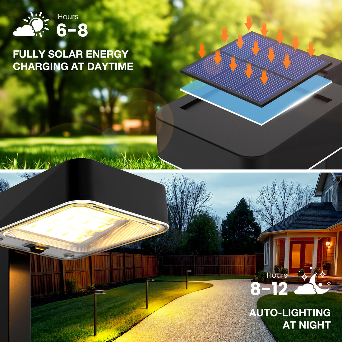 HMDecor Bright Solar Modern Pathway Lights