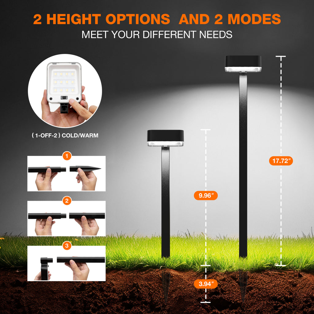 HMDecor Bright Solar Modern Pathway Lights