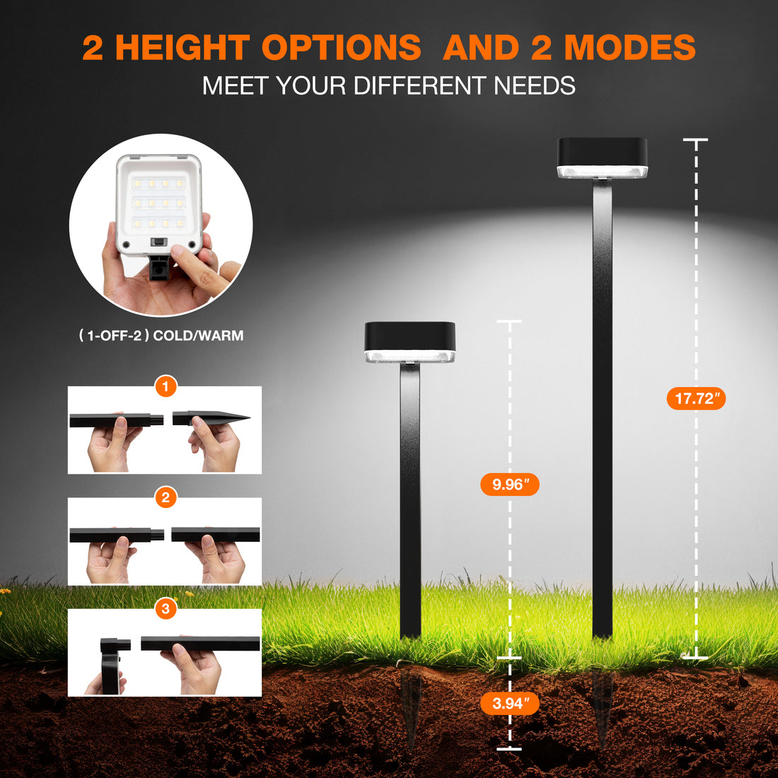 HMDecor Bright Solar Modern Pathway Lights