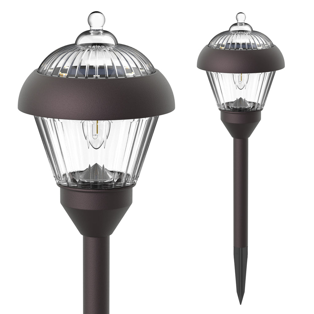 HMDecor Solar Garden Pathway Light with Metal & Glass