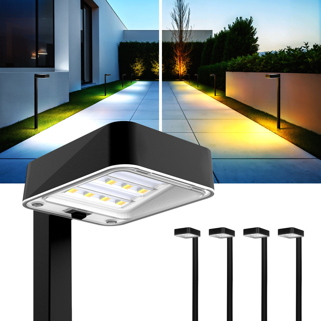 HMDecor Bright Solar Modern Pathway Lights