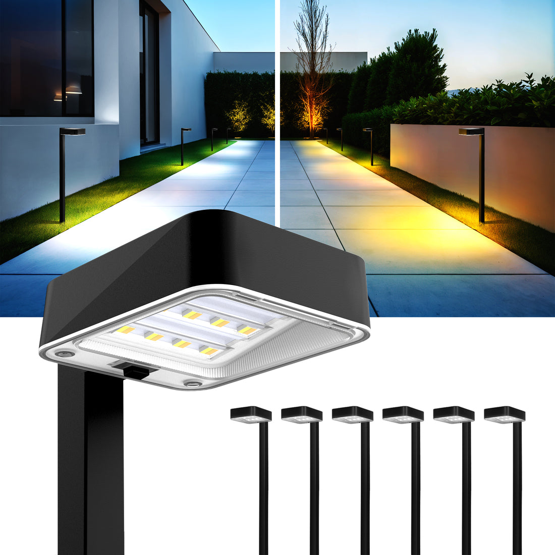 HMDecor Bright Solar Modern Pathway Lights