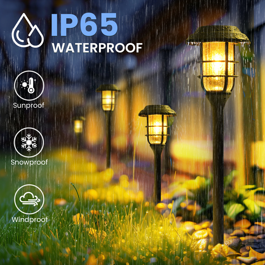 HMDecor Solar Pathway Lights Outdoor with Tungsten Filament Bulbs