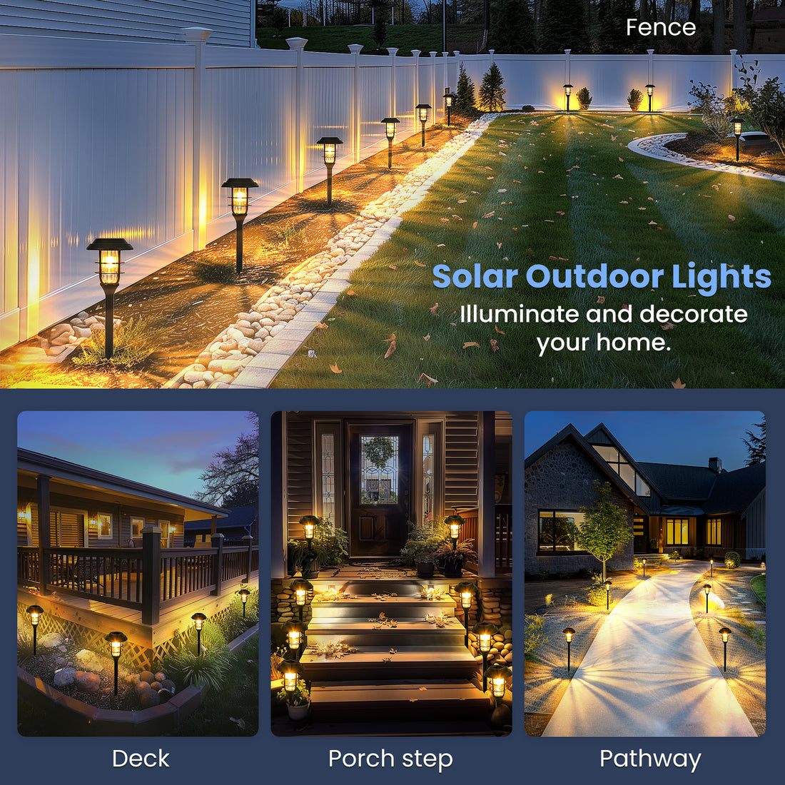 HMDecor Solar Pathway Lights Outdoor with Tungsten Filament Bulbs