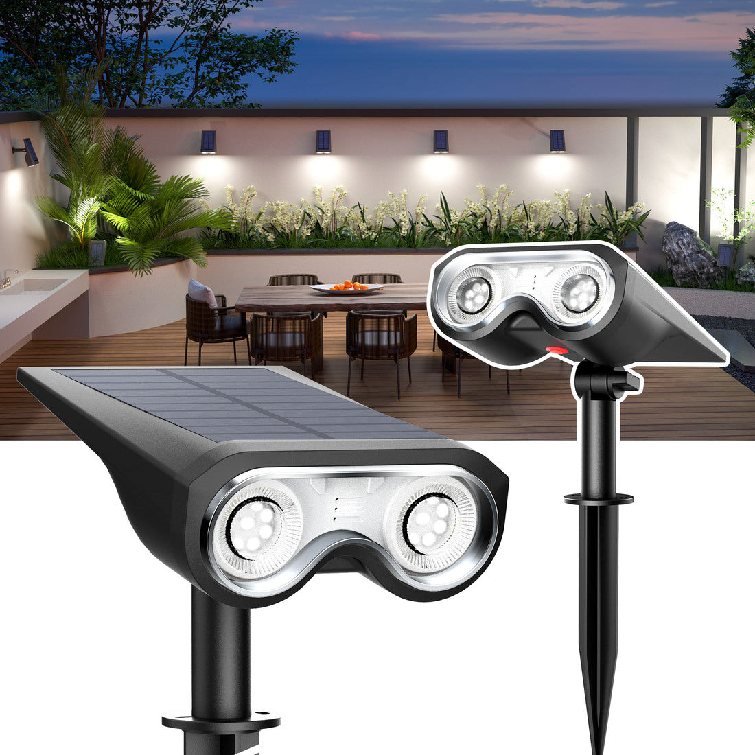 HMDecor Solar Spot Lights Outdoor