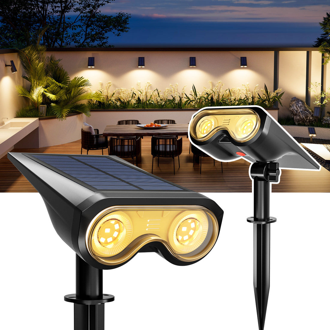 HMDecor Solar Spot Lights Outdoor