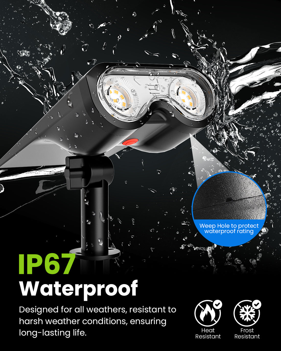HMDecor Solar Spot Lights Outdoor