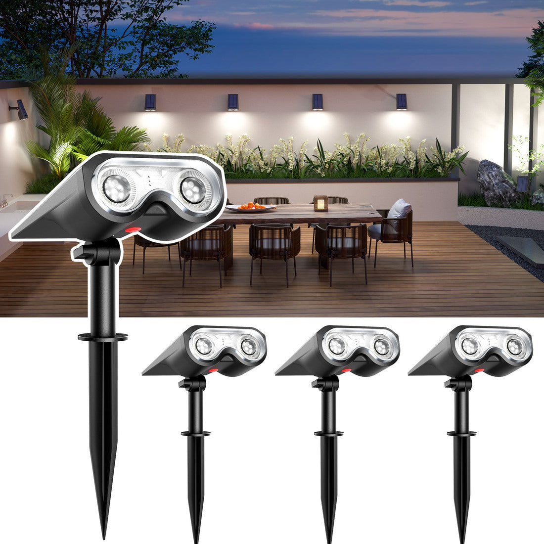 HMDecor Solar Spot Lights Outdoor