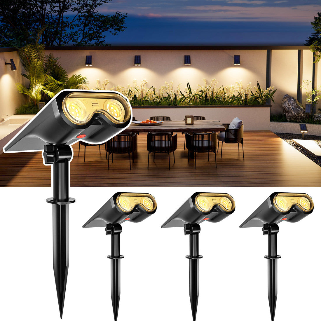 HMDecor Solar Spot Lights Outdoor