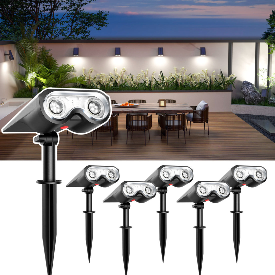 HMDecor Solar Spot Lights Outdoor