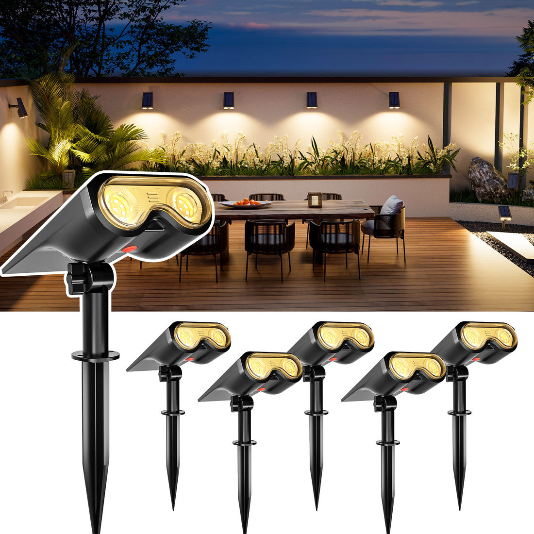 HMDecor Solar Spot Lights Outdoor