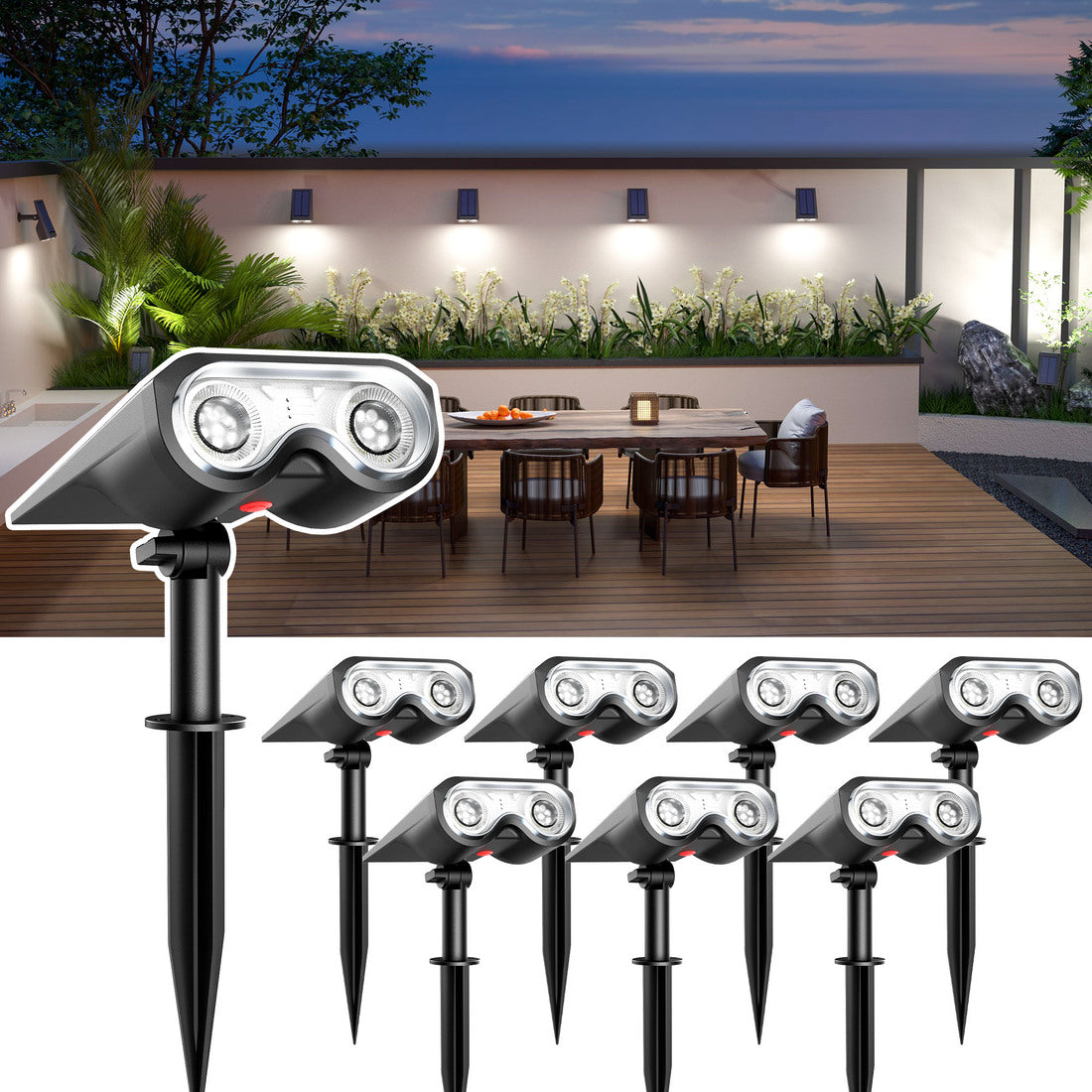 HMDecor Solar Spot Lights Outdoor