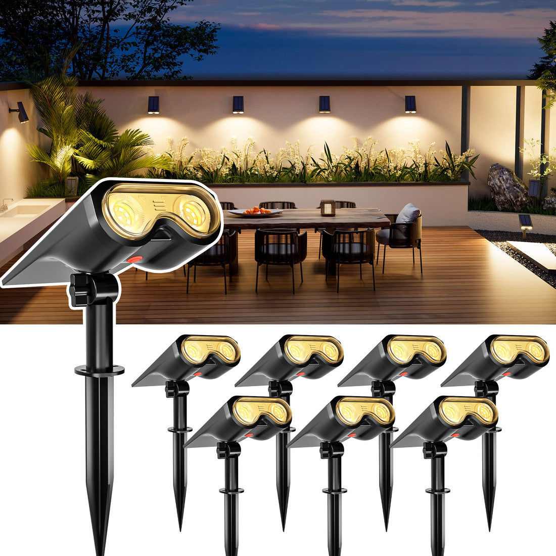 HMDecor Solar Spot Lights Outdoor